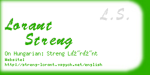 lorant streng business card